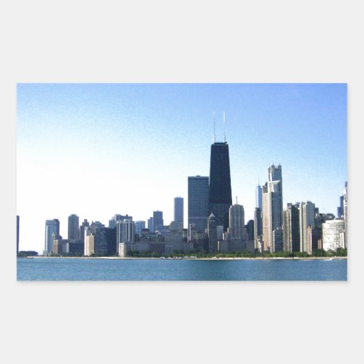 Chicago Silhouet Rechthoekige Sticker (Voorkant)