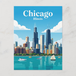 Chicago Silhouet USA Briefkaart