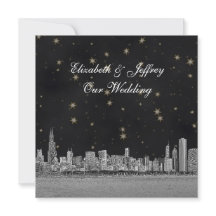 Chicago Silhouet Zwart Goud Ster SQ Trouwfeest