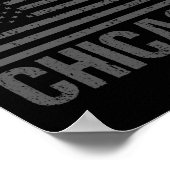 Chicago Silhouette American Flag  City Gift Poster (Hoek)