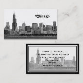 Chicago Silhouette Geëtst Visitekaartje (Voorkant / Achterkant)