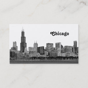 Chicago Silhouette Geëtst Visitekaartje