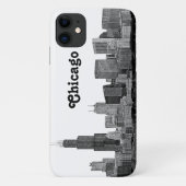 Chicago Silhouette Gegraveerd Case-Mate iPhone Case (Achterkant)
