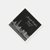 Chicago Silhouette Gegraveerd Sterren DIY BG Sweet Servetten (Hoek)