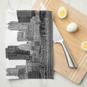 Chicago Silhouette Gegraveerd Theedoek (Quarter Fold)
