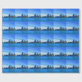 Chicago Silhouette in Collage Verf Cadeaupapier (Vlak)