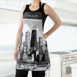 Chicago Silhouette Modern Zwart Wit Schort