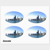 Chicago Silhouette Ovale Sticker (Vel)