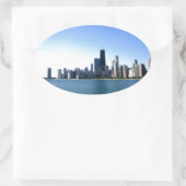 Chicago Silhouette Ovale Sticker (Tas)