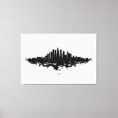 Chicago Silhouette Zwart Wit Aquarel Stads Kunst Canvas Afdruk (Voorkant)