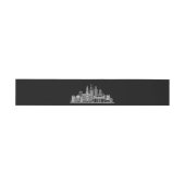 Chicago Silhouette | Zwart-wit bruiloft Uitnodigingen Wikkel (Vlak)