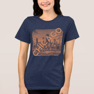 Chicago Sinaasappel Tan Naam Graphic T-shirt