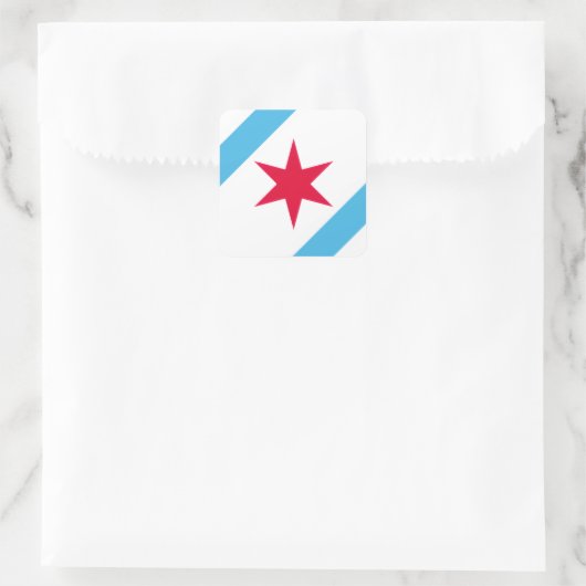 Chicago Six Pointed Star Vierkante Sticker (Tas)