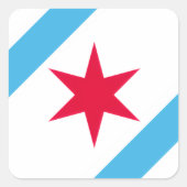 Chicago Six Pointed Star Vierkante Sticker (Voorkant)