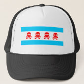 Chicago Skull Flag Trucker Pet (Voorkant)