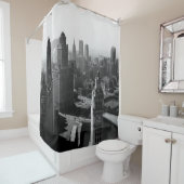 Chicago Skyline1930's van Bovenste Foto van het ui Douchegordijn (In situ)