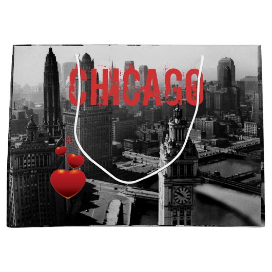Chicago Skyline1930's van Bovenste Foto van het ui Groot Cadeauzakje (Voorkant)