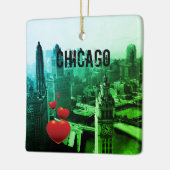 Chicago Skyline1930's van Bovenste Foto van het ui Keramisch Ornament (Links)