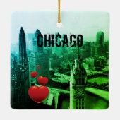 Chicago Skyline1930's van Bovenste Foto van het ui Keramisch Ornament (Achterkant)