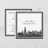 Chicago skyline #2 geëtst ingelijst bachelorette kaart (Voorkant / Achterkant)