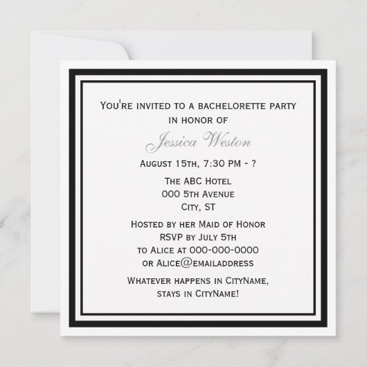 Chicago skyline #2 geëtst ingelijst bachelorette kaart (Achterkant)