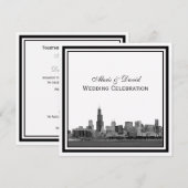 Chicago skyline #2 geëtst ingelijste bruiloft kaart (Voorkant / Achterkant)