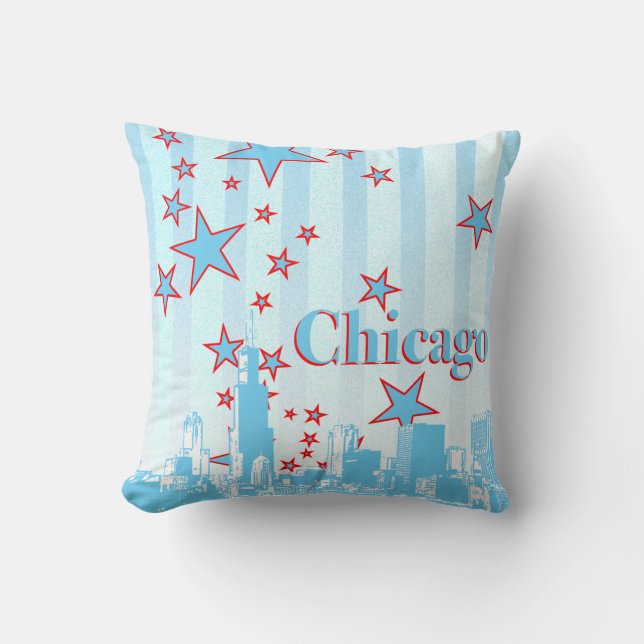 Chicago Skyline Accent Pillow Kussen (Voorkant)