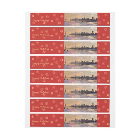 Chicago Skyline Adreslabel Wikkel (Vel)