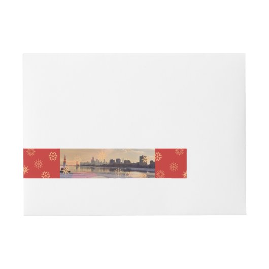 Chicago Skyline Adreslabel Wikkel (Voorkant)