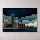 Chicago Skyline Architectural Drawing Poster (Voorkant)