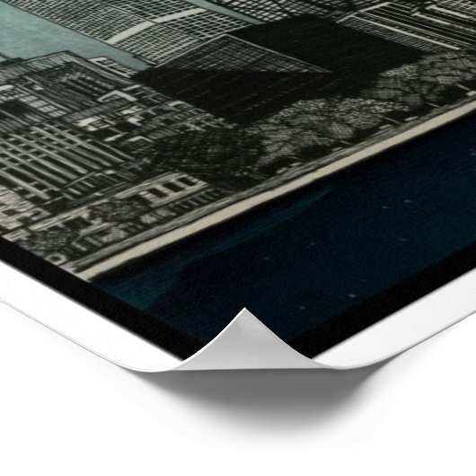 Chicago Skyline Architectural Drawing Poster (Hoek)