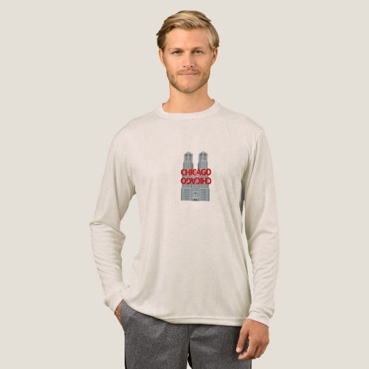 Chicago Skyline Architecture Long Sleeve T-Shirt | (Voorkant)