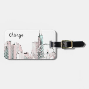 Chicago Skyline Bagagelabel