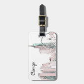 Chicago Skyline Bagagelabel (Voorkant verticaal)