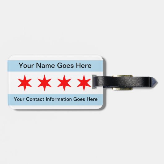 Chicago Skyline Bagagelabel Eagle (Achterkant horizontaal)