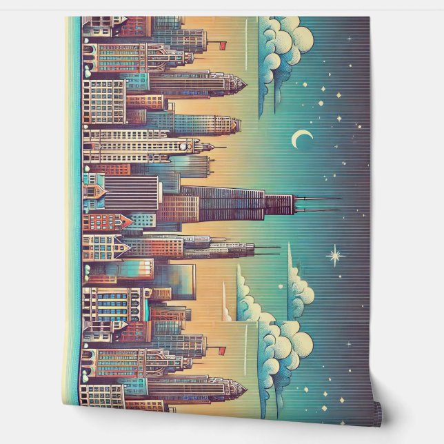 Chicago Skyline Behang (Afrollen)