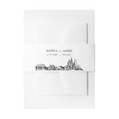 Chicago Skyline Belly Band, 2"x11.5" Uitnodigingen Wikkel (Voorkant Voorbeeld)