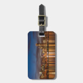 Chicago Skyline bij nacht Bagagelabel (Voorkant verticaal)