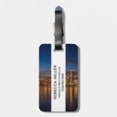 Chicago Skyline bij nacht Bagagelabel (Achterkant verticaal)