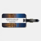 Chicago Skyline bij nacht Bagagelabel (Achterkant horizontaal)