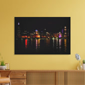Chicago Skyline bij nacht Canvas Afdruk (Insitu (Woonkamer))