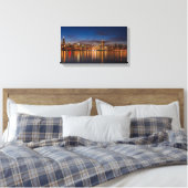 Chicago Skyline bij nacht Canvas Afdruk (Insitu (Slaapkamer))