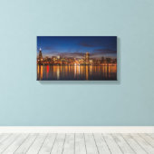 Chicago Skyline bij nacht Canvas Afdruk (Insitu (Houten vloer))