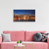 Chicago Skyline bij nacht Canvas Afdruk (Insitu (Woonkamer))