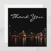 Chicago Skyline bij nacht - Hartelijk dank Bedankkaart (Voorkant / Achterkant)