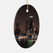 Chicago Skyline bij nacht Keramisch Ornament (Rechts)