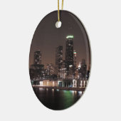Chicago Skyline bij nacht Keramisch Ornament (Links)