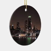 Chicago Skyline bij nacht Keramisch Ornament (Rechts)