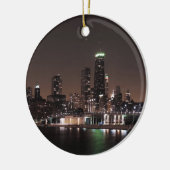 Chicago Skyline bij nacht Keramisch Ornament (Links)