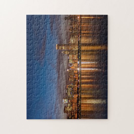 Chicago Skyline bij nacht Legpuzzel (Verticaal)